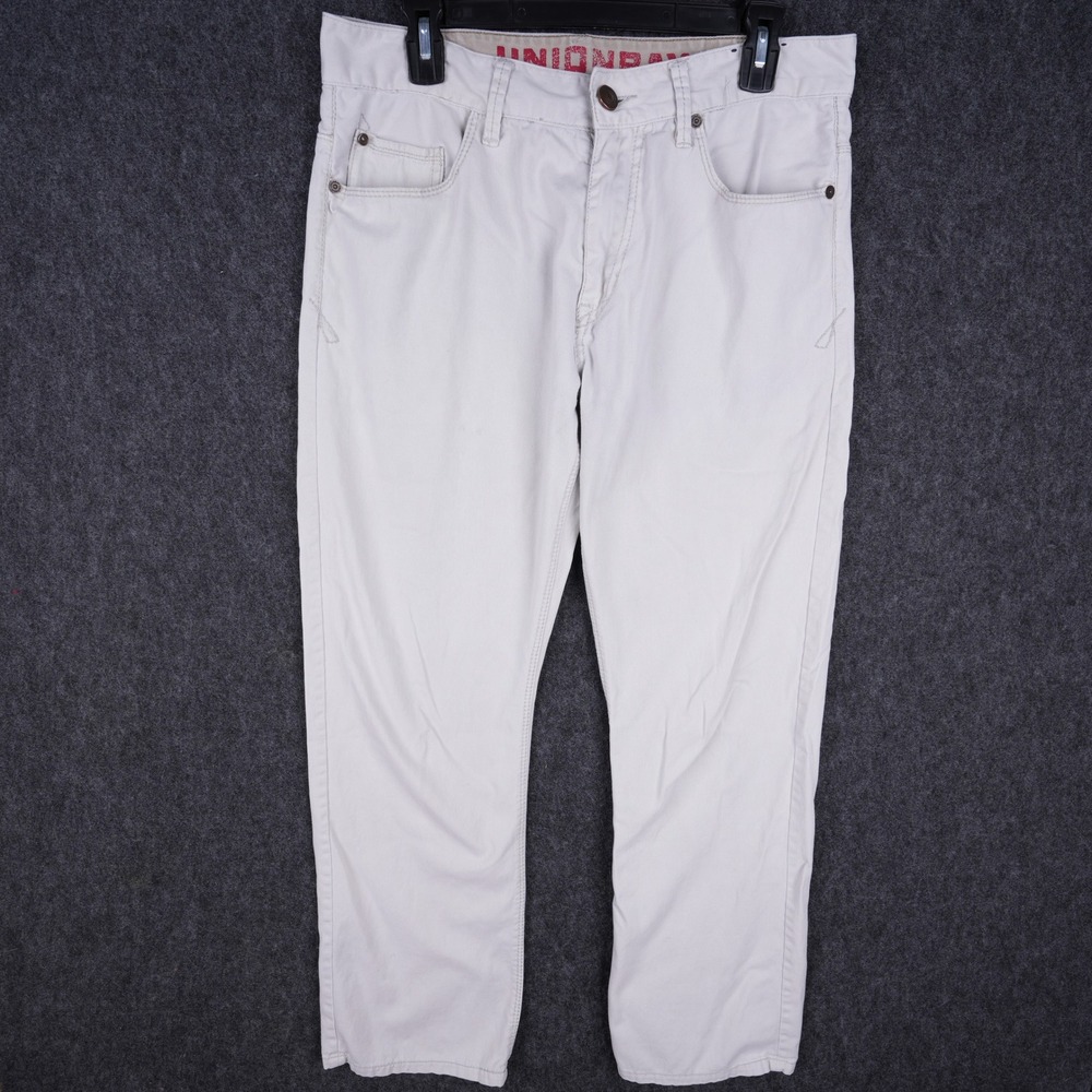 Unionbay Premium Denim Straight Leg Jeans Men 32x30 Off-White Excellent Cotton